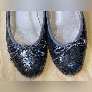 ✨ PAUL MAYER Attitudes BINGO Pewter Gray Sequins BALLET Flats SIZE 6.5B SPAIN